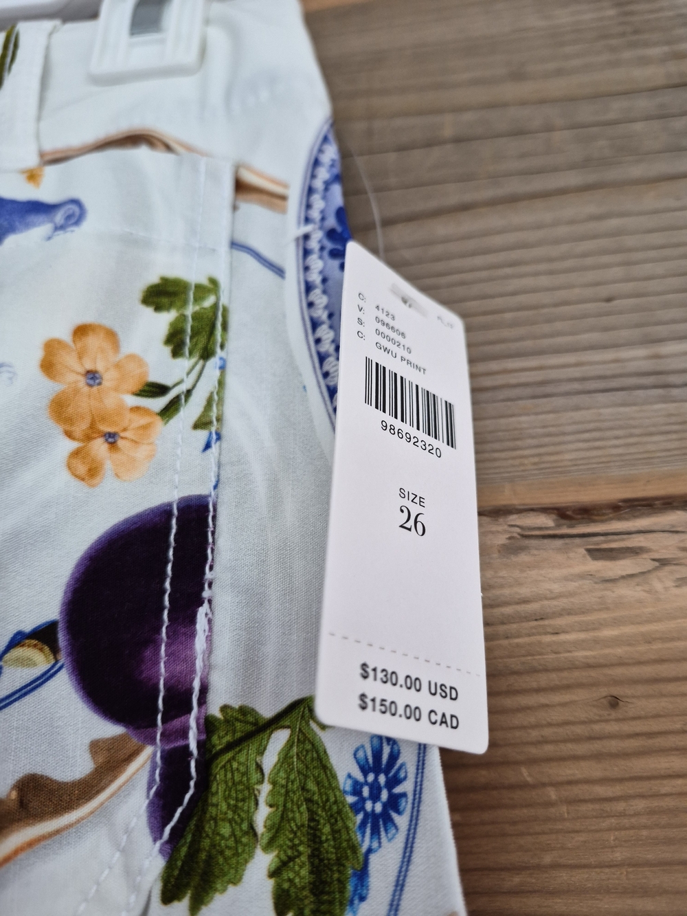Anthropologie Colette Cropped Wide-Leg Pants Maeve Magic Fabric White Floral 26 - Picture 5 of 8
